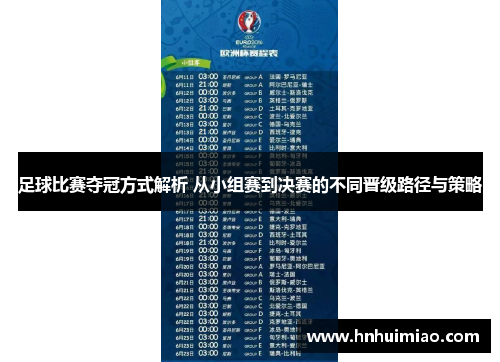 足球比赛夺冠方式解析 从小组赛到决赛的不同晋级路径与策略